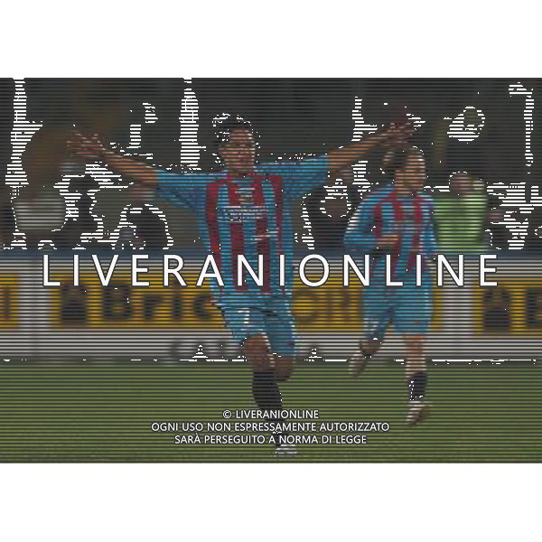 GIUSEPPE SERGI - ALDO LIVERANI 16-1-08 CATANIA CATANIA MILAN COPPA ITALIA TIM CUP 2007-08 Nella foto: esultanza dopo il gol di vargas AG ALDO LIVERANI