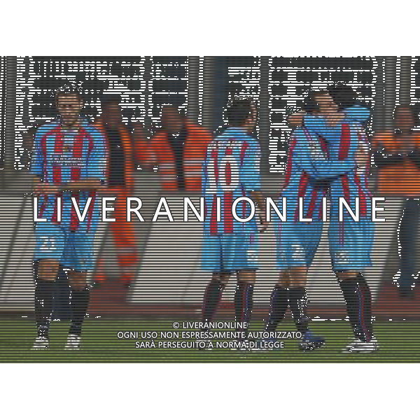 GIUSEPPE SERGI - ALDO LIVERANI 16-1-08 CATANIA CATANIA MILAN COPPA ITALIA TIM CUP 2007-08 Nella foto: ESULTANZA CATANIA PER IL VANTAGGIO AG ALDO LIVERANI