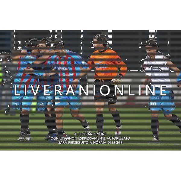 GIUSEPPE SERGI - ALDO LIVERANI 16-1-08 CATANIA CATANIA MILAN COPPA ITALIA TIM CUP 2007-08 Nella foto: ESULTANZA CATANESE A FINE GARA PER LA QUALIFICAZIONE OTTENUTA AG ALDO LIVERANI
