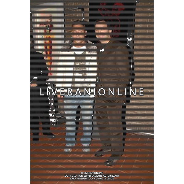 ROMA 16 GENNAIO 2008 MOSTRA DI PIER PAOLO BANDINI-UMANITA\'- NELLA FOTO: TOTTI FRANCESCO CON PIER PAOLO BANDINI FOTO AGENZIA ALDO LIVERANI 