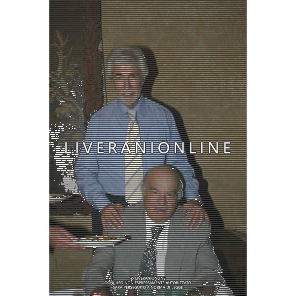 Presentazione Nuovo Presidente Verona Calcio 10/10/03 nella foto il nuovo presidente Conte Piero Arvedi degli Emilei con Pastorello* fotoexpress/Agenzia Aldo Liverani