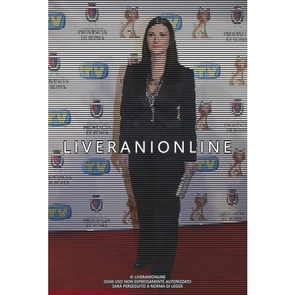 ROMA 20 01 2008 SERATA DI PREMIAZIONE DEI TELEGATTI NELLA FOTO LAURA PAUSINI AG ALDO LIVERANI