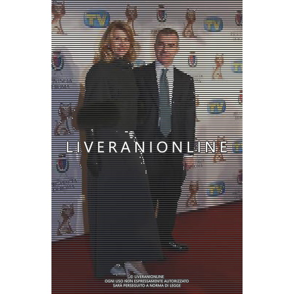 ROMA 20 01 2008 SERATA DI PREMIAZIONE DEI TELEGATTI NELLA FOTO GIAMPAOLO LETTA CON LA MOGLIE ROSSANA AG ALDO LIVERANI