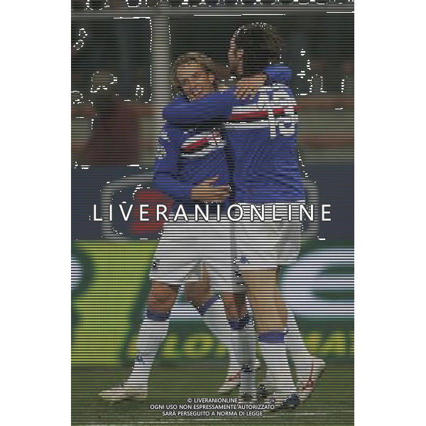 Sampdoria - Roma Coppa Italia Tim 2007 2008 23-01-2008 Genova Nella foto: esultanza dopo il gol di ziegler del 1-0 ©Alessandro Falzone/Press Photo/Ag. Aldo Liverani