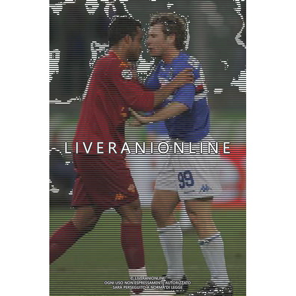 Sampdoria - Roma Coppa Italia Tim 2007 2008 23-01-2008 Genova Nella foto: antonio cassano e alessandro faiolhe amantino mancini ©Alessandro Falzone/Press Photo/Ag. Aldo Liverani