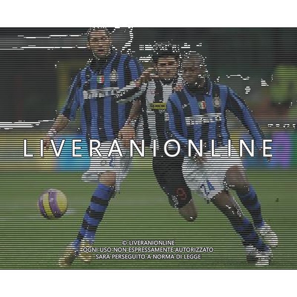 Inter - Juventus Coppa Italia Tim Cup 23/01/2008 nella foto rivas, vincenzo iaquinta e marco materazzi ph luzzani/Ag. Aldo Liverani sas