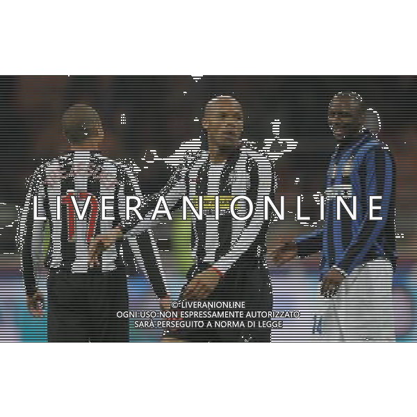 Inter - Juventus Coppa Italia Tim Cup 23/01/2008 nella foto boumsong, david trezeguet e patrick vieira a fine gara ph luzzani/Ag. Aldo Liverani sas