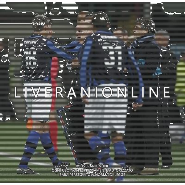 Milano 23 gennaio 2008 Inter - Juventus quarti di finale coppa italia gara di andata nella foto: sostituzione Hernan Crespo con Esteban Cambiasso foto Andry / Ag. Aldo Liverani