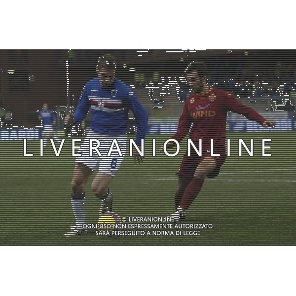 Sampdoria - Roma Tim Cup 2007 2008 23-01-2008 Genova Nella foto: Lucchini e Vucinic mirko ©Alessandro Falzone/Press Photo/Ag. Aldo Liverani
