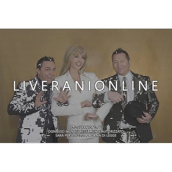 TRASMISSIONE TV DI RAI 1: \'Uomo e Gentiluomo\' Nella foto: Gabriele Cirilli, Milly Carlucci, Paolo Belli AG ALDO LIVERANI