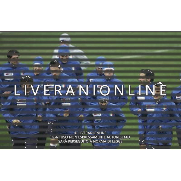 Raduno e Allenamento della Nazionale Italiana a Milano 04/02/2008 nella foto corsa di gruppo ph Luzzani/Ag. Aldo liverani sas 