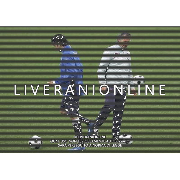 Raduno e Allenamento della Nazionale Italiana a Milano 04/02/2008 nella foto roberto donadoni e raffaele palladino ph Luzzani/Ag. Aldo liverani sas 