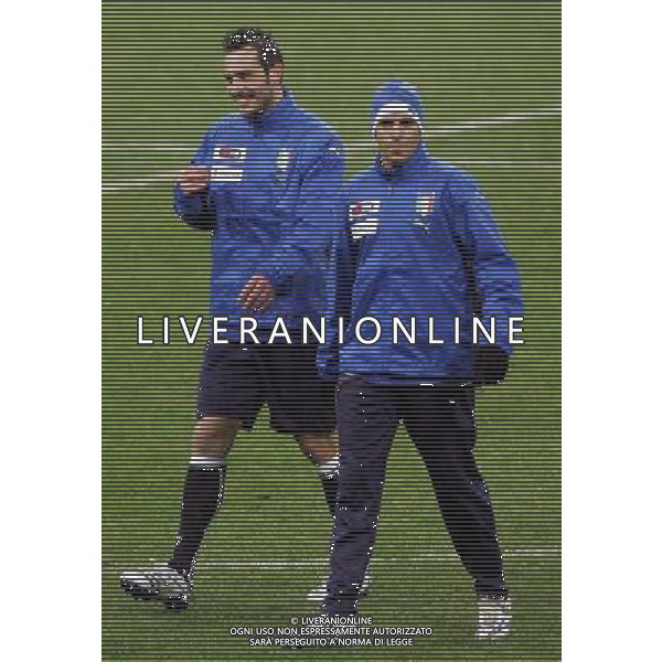Raduno e Allenamento della Nazionale Italiana a Milano 04/02/2008 nella foto marco cassetti e perrotta simone ph Luzzani/Ag. Aldo liverani sas 