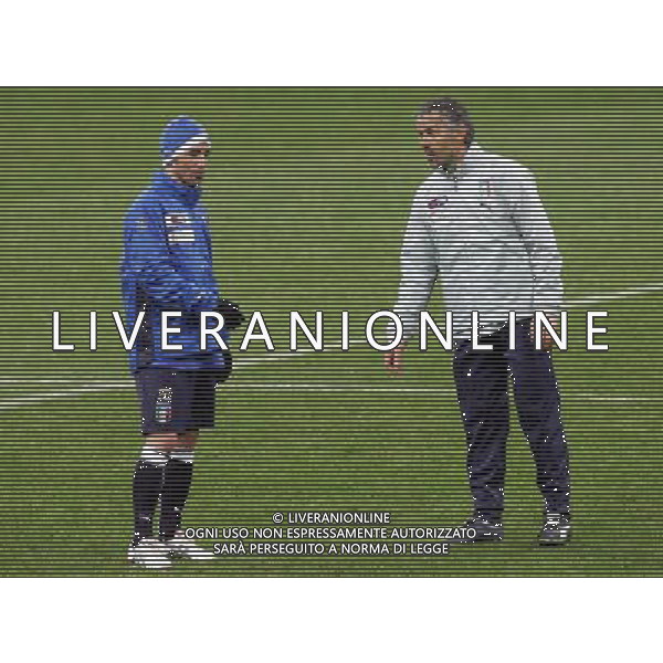 Raduno e Allenamento della Nazionale Italiana a Milano 04/02/2008 nella foto roberto donadoni e di natale antonio ph Luzzani/Ag. Aldo liverani sas 