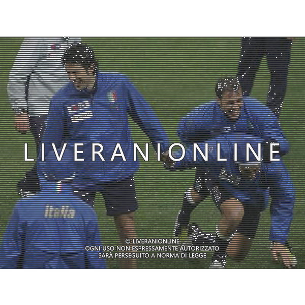 Raduno e Allenamento della Nazionale Italiana a Milano 04/02/2008 nella foto paolo cannavaro, luca toni e fabio grosso ph Luzzani/Ag. Aldo liverani sas 