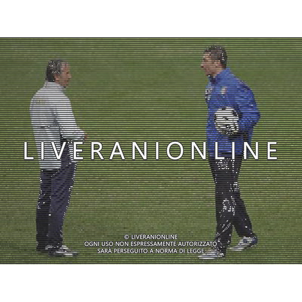 Raduno e Allenamento della Nazionale Italiana a Milano 04/02/2008 nella foto roberto donadoni e de sanctis morgan ph Luzzani/Ag. Aldo liverani sas 