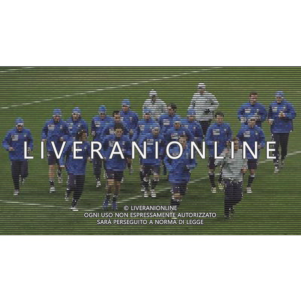 Raduno e Allenamento della Nazionale Italiana a Milano 04/02/2008 nella foto corsa di gruppo ph Luzzani/Ag. Aldo liverani sas 