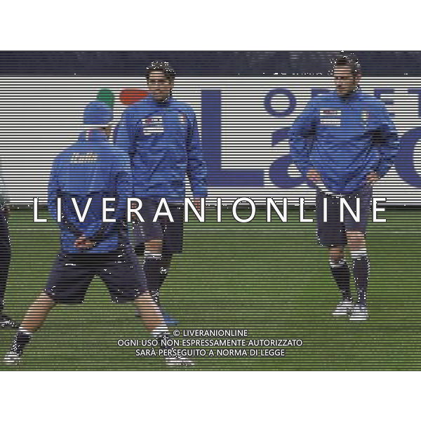 Milano 04-02-2008 raduno e allenamento nazionale italiana di calcio stadio g. meazza a s. siro nella foto marco cassetti e marco borriello ph marco luzzani/ag aldo liverani s.a.s. 