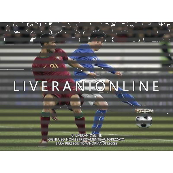 Italia - Portogallo amichevole Zurigo 06/02/2008 nella foto antonio di natale e bosingwa ph luzzani/Ag. Aldo Liverani sas