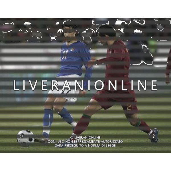 Italia - Portogallo amichevole Zurigo 06/02/2008 nella foto raffaele palladino e paulo ferreira ph luzzani/Ag. Aldo Liverani sas