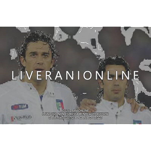 Zurigo (CH) 06-02-2008 amichevole preparazione euro 2008 italia-portogallo 3 : 1 nella foto luca toni e raffaele palladino ph marco luzzani/ag aldo liverani s.a.s.