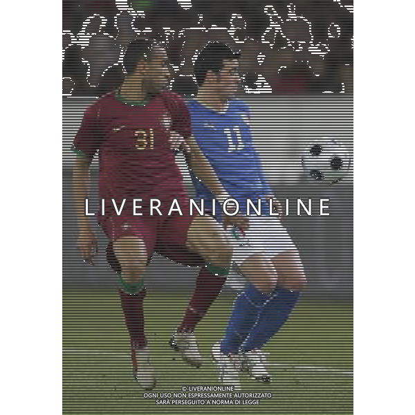 Zurigo (CH) 06-02-2008 amichevole preparazione euro 2008 italia-portogallo 3 : 1 nella foto antonio di natale e bosingwa ph marco luzzani/ag aldo liverani s.a.s.