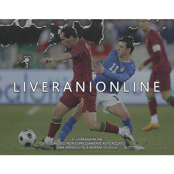 Zurigo (CH) 06-02-2008 amichevole preparazione euro 2008 italia-portogallo 3 : 1 nella foto antonio di natale e petit ph marco luzzani/ag aldo liverani s.a.s.