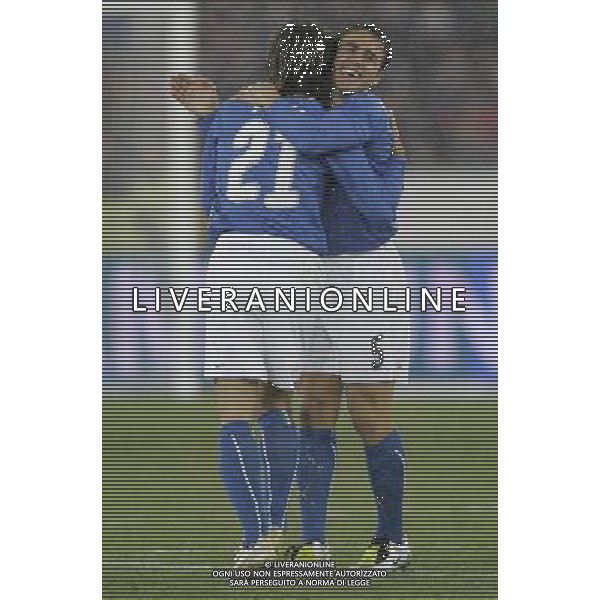 Zurigo (CH) 06-02-2008 amichevole preparazione euro 2008 italia-portogallo 3 : 1 nella foto andrea pirlo esulta con cannavaro dopo il gol ph marco luzzani/ag aldo liverani s.a.s.