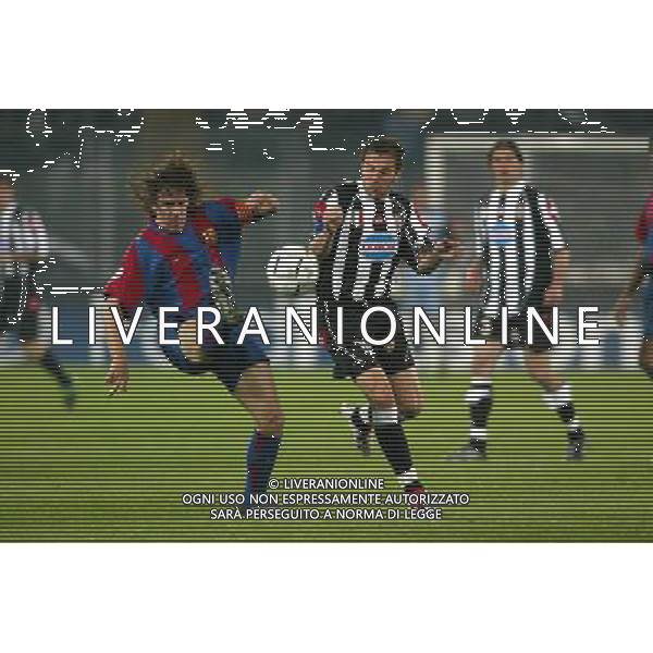 TORINO 09/04/2003 JUVENTUS - BARCELLONA CHAMPIONS LEAGUE NELLA FOTO: PUYOL E DEL PIERO AGENZIA ALDO LIVERANI 