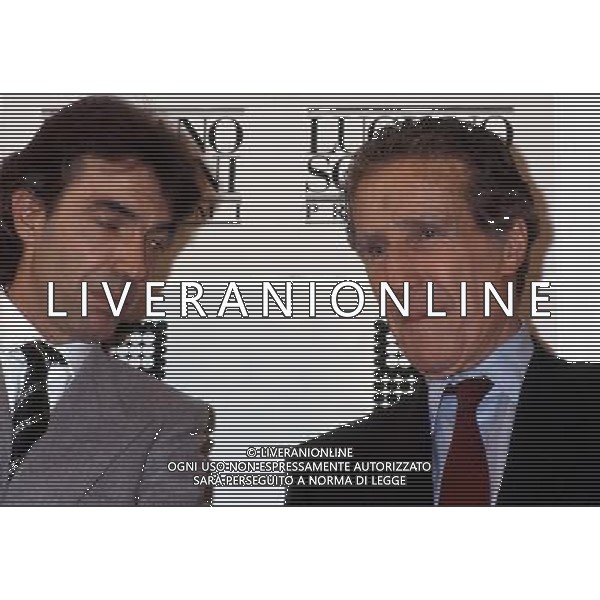 Massimo Moratti, Presidente dell\'Inter dal 1995, con Helenio Herrera, allenatore dell\'Inter negli anni\'60 ph archivio ag. aldo liverani sas