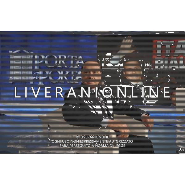 ROMA, 12 FEBBRAIO 2008 PORTA A PORTA: BERLUSCONI NELLA FOTO: SILVIO BERLUSCONI PH AGENZIA ALDO LIVERANI SAS
