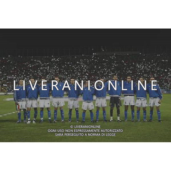 REGGIO CALABRIA 11/10/03 QUALIFICAZIONI EUROPEI 2004 ITALIA AZERBAIGIAN NELLA FOTO FORMAZIONE DELL\'ITALIA FOTO AG. ALDO LIVERANI