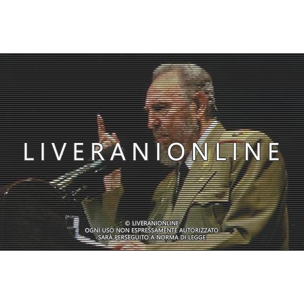 CUBA NELLA FOTO: UN\' IMMAGINE DI FIDEL CASTRO IN UNA CONFERENZA A L\'HAVANA NEL 2004 PH. ANDREA BUSI-AG ALDO LIVERANI