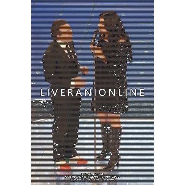58mo Festival della Canzone Italiana sanremo seconda serata 26/02/2008 nella foto Mietta con piero Chiambretti ph gazzaniga/Ag. Aldo Liverani sas