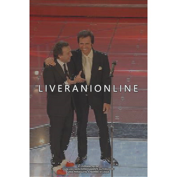 58mo Festival della Canzone Italiana sanremo seconda serata 26/02/2008 nella foto piero chiambretti con little tony ph gazzaniga/Ag. Aldo Liverani sas