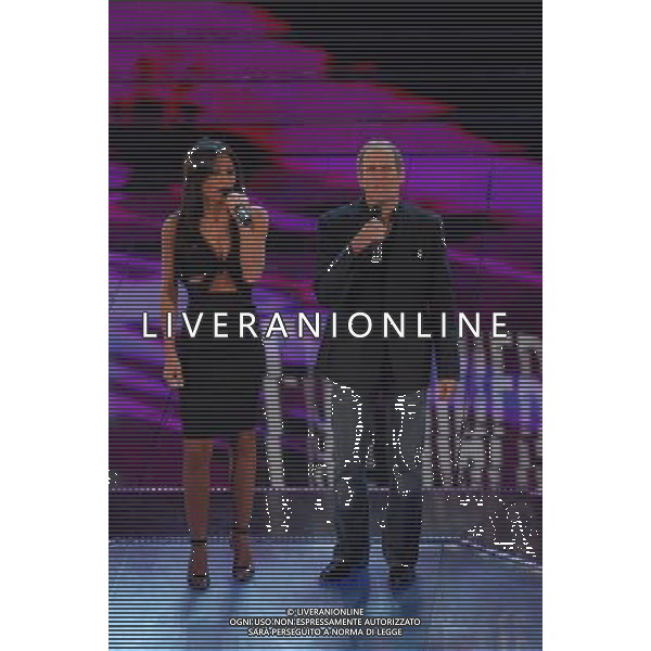58mo Festival della Canzone Italiana Terza Serata Sanremo 28/02/2008 nella foto Anna Tatangelo con michael Bolton ph Gazzaniga/Ag. Aldo Liverani sas