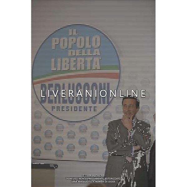 ROMA, 29 FEBBRAIO 2008 PRESENTAZIONE DEL PROGRAMMA DEL PARTITO DELLE LIBERTA\' (PDL) . NELLA FOTO: GIANFRANCO FINI PH AGENZIA ALDO LIVERANI SAS