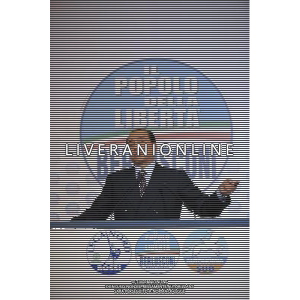 ROMA, 29 FEBBRAIO 2008 PRESENTAZIONE DEL PROGRAMMA DEL PARTITO DELLE LIBERTA\' (PDL) . NELLA FOTO: SILVIO BERLUSCONI PH AGENZIA ALDO LIVERANI SAS