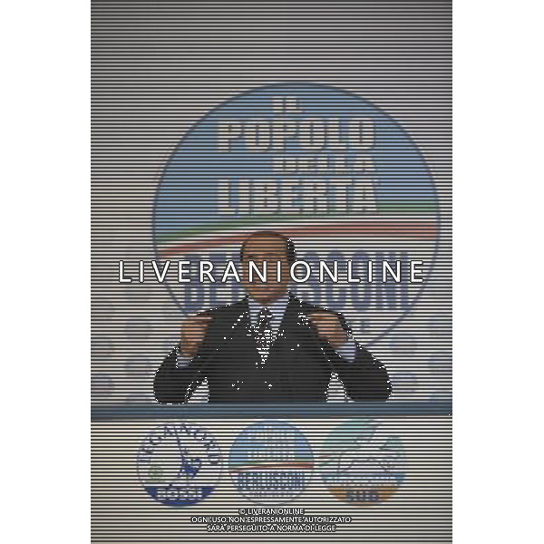 ROMA, 29 FEBBRAIO 2008 PRESENTAZIONE DEL PROGRAMMA DEL PARTITO DELLE LIBERTA\' (PDL) . NELLA FOTO: SILVIO BERLUSCONI PH AGENZIA ALDO LIVERANI SAS
