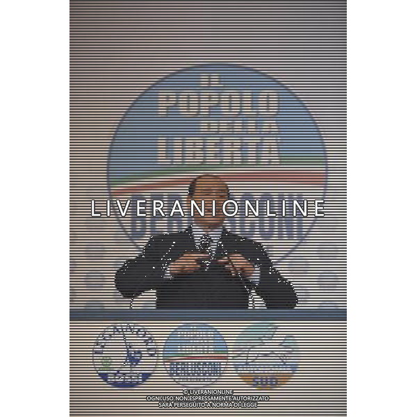 ROMA, 29 FEBBRAIO 2008 PRESENTAZIONE DEL PROGRAMMA DEL PARTITO DELLE LIBERTA\' (PDL) . NELLA FOTO: SILVIO BERLUSCONI PH AGENZIA ALDO LIVERANI SAS