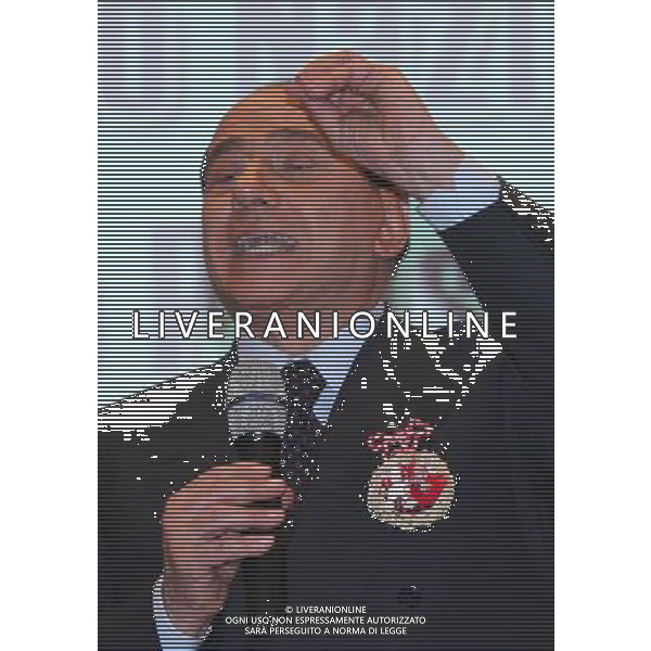 MILANO 3 MARZO 2008 CONSIGLIO NAZIONALE PARTITO PENSIONATI CON CARLO FATUZZO E SILVIO BERLUSCONI NELLA FOTO: SILVIO BERLUSCONI PH FRANKY-AG ALDO LIVERANI