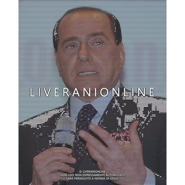 MILANO 3 MARZO 2008 CONSIGLIO NAZIONALE PARTITO PENSIONATI CON CARLO FATUZZO E SILVIO BERLUSCONI NELLA FOTO: SILVIO BERLUSCONI PH FRANKY-AG ALDO LIVERANI