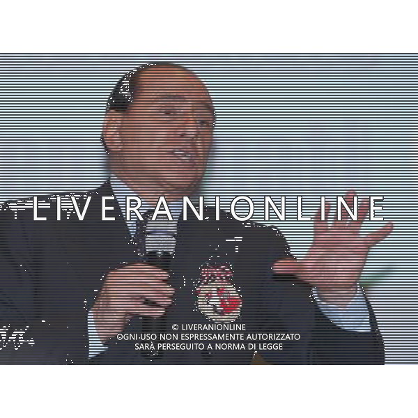 MILANO 3 MARZO 2008 CONSIGLIO NAZIONALE PARTITO PENSIONATI CON CARLO FATUZZO E SILVIO BERLUSCONI NELLA FOTO: SILVIO BERLUSCONI PH FRANKY-AG ALDO LIVERANI