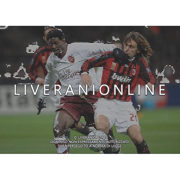 Milan - Arsenal Ottavi di finale di ritorno Champions League 04/03/2008 nella foto Adebayor-Pirlo Andrea ph vitez/Ag. Aldo Liverani sas