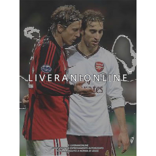 Milan - Arsenal Ottavi di finale di ritorno Champions League 04/03/2008 nella foto Flamini consola Ambrosini massimo ph vitez/Ag. Aldo Liverani sas