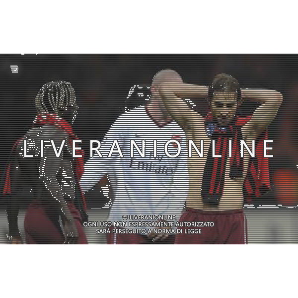 Milan - Arsenal Ottavi di finale di ritorno Champions League 04/03/2008 nella foto Flamini esulta a fine partita ph vitez/Ag. Aldo Liverani sas