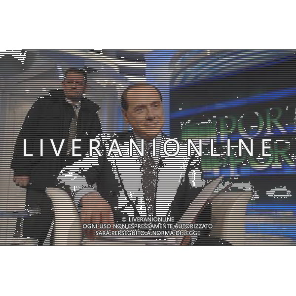 ROMA, 5 MARZO 2008 BERLUSCONI A PORTA A PORTA NELLA FOTO: SILVIO BERLUSCONI AG ALDO LIVERANI