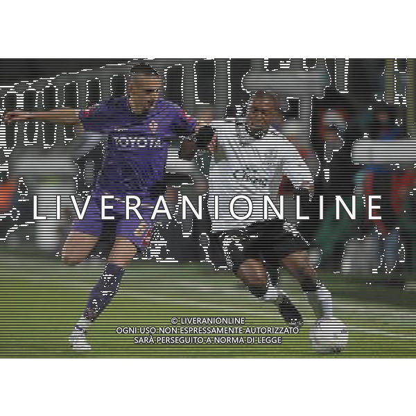 Coppa UEFA 2007/2008 Ottavi di Finale Andata Firenze - 06.03.2008 Fiorentina-Everton Nella Foto:YAKUBU AYEGBENI-GAMBERINI ALESSANDRO /Ph.Vitez-Ag. Aldo Liverani