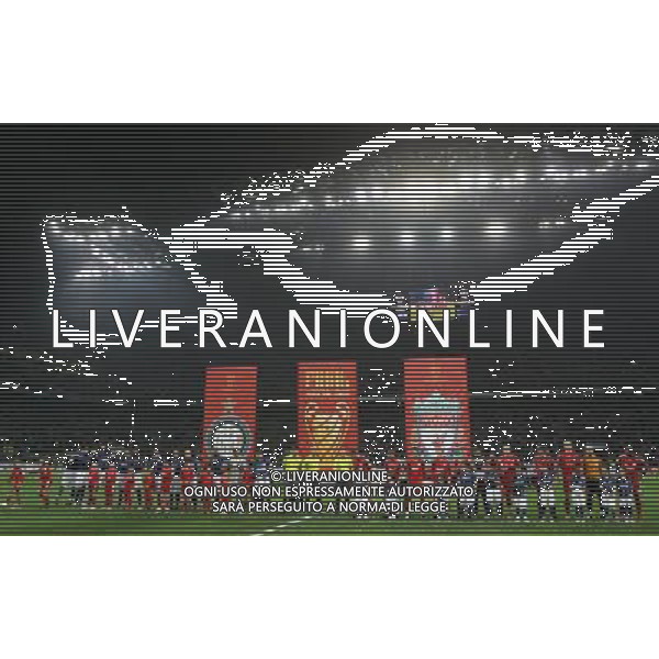 Inter - Liverpool Champions League ottavi di finale di ritorno 11/03/2008 nella foto le due formazioni schierate ph luzzani/Ag. Aldo Liverani sas