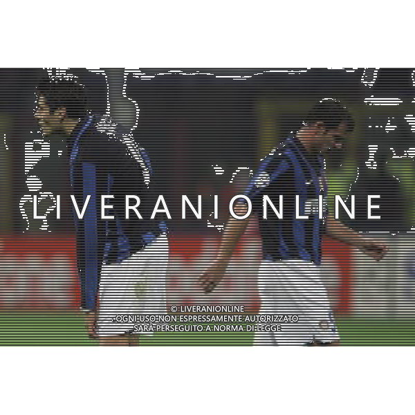 Inter - Liverpool champions league ottavi di finale di ritorno 11/03/2008 nella foto la delusione di dejan stankovic e julio cruz a fine gara ph luzzani/Ag. Aldo Liverani sas